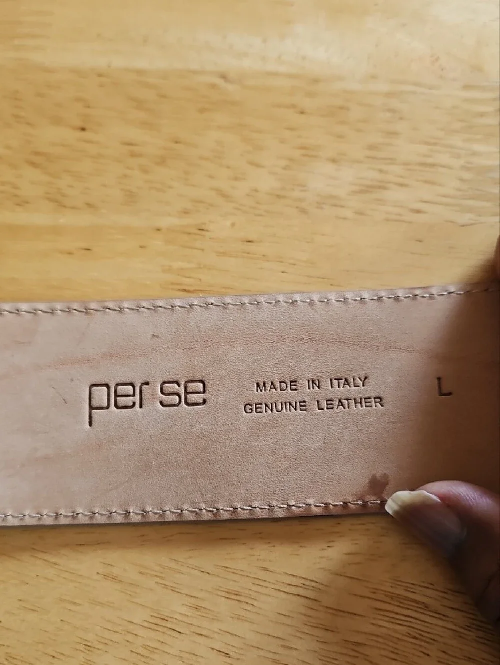 Per Se Cream Leather Belt with Silver Leather Wrap Buckle